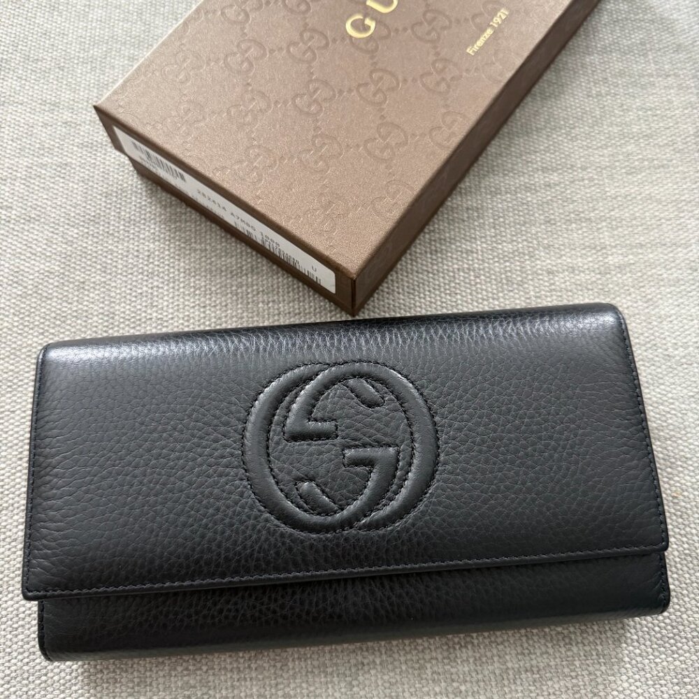 New Gucci Soho Black Continental Wallet - Picture 2 of 7